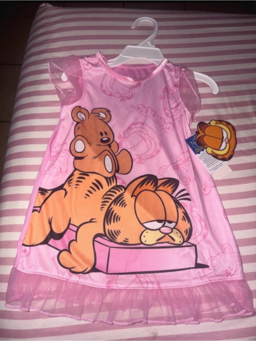 Nickelodeon Pink Girls Garfield & Bear Nightgown
